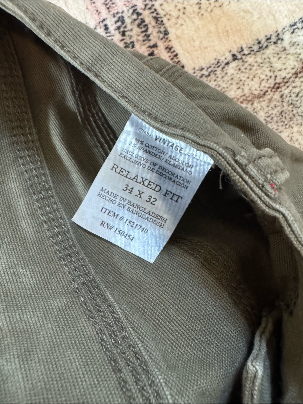 Men's Cargo Pants - Khaki, Brown, Olive - Picture 6 of 6
